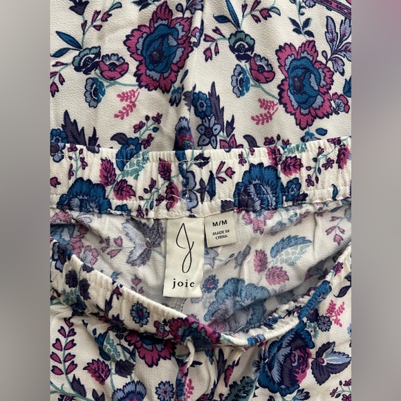 New Joie Drawstring Floral Paisley Print Wide Leg Palazzo Pants Size M - Picture 5 of 10